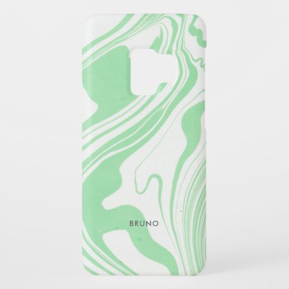 White &amp; Green Fluid Colors Marbling Case-Mate Samsung Galaxy S9 Case