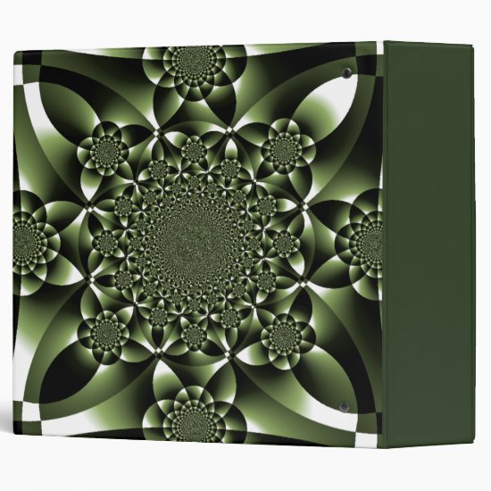 White Green Forest Leaf Petals 3 Ring Binder