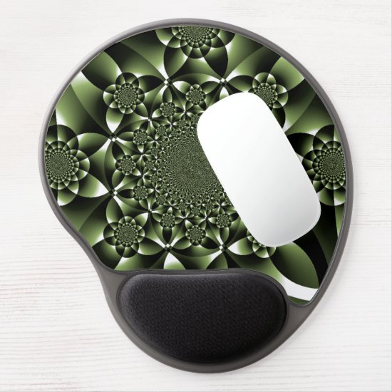 White Green Forest Leaf Petals  Gel Mouse Pad