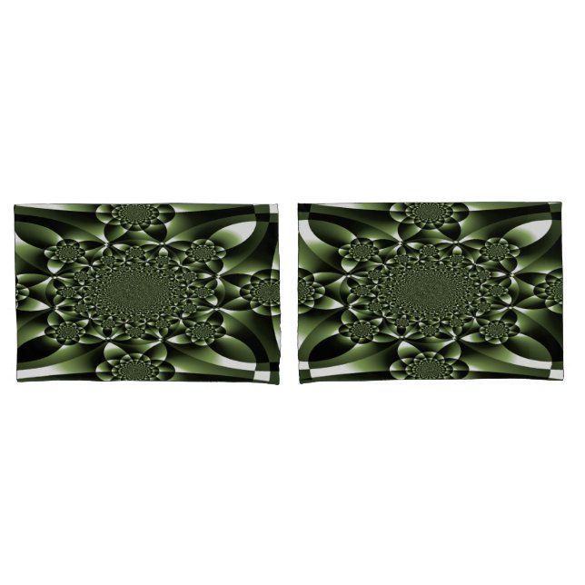 White Green Forest Leaf Petals Pillow Case (Front-Set)