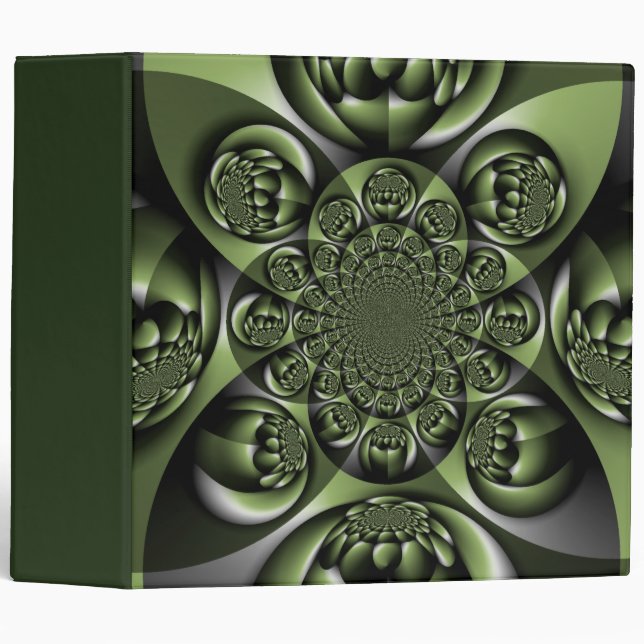 White Green Forest Mini Spheres 3 Ring Binder (Front/Spine)