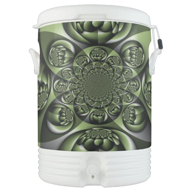 White Green Forest Mini Spheres Beverage Cooler (Front)