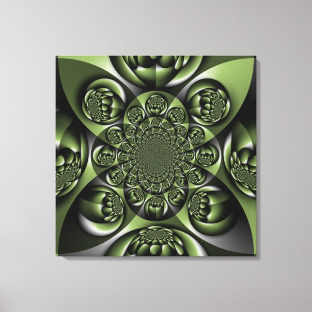 White Green Forest Mini Spheres Canvas Print (Front)
