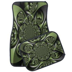 White Green Forest Mini Spheres Car Floor Mat