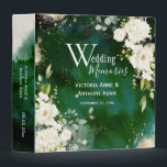 White Green Gold Rustic Floral Wedding 3 Ring Binder<br><div class="desc">Elegant yet rustic white botanical floral spray of hydrangeas and roses with greenery,  eucalyptus and vintage gold accents.  Beautiful vintage faded green background. Pretty and perfect for any season wedding memories to remember your special event.</div>
