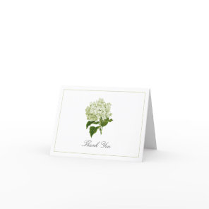 White Green Hydrangea Bloom Traditional  Thank You Card