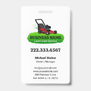 White Green Lawn Care and Service Professional Badge