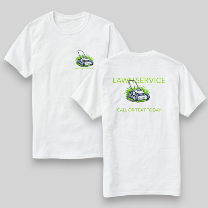 White Green Lawn Care And Service Professional T Shirt
