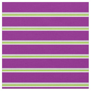 White, Green, Light Grey & Purple Colored Pattern Fabric