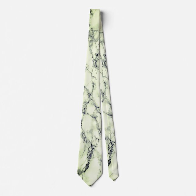 White Green Marble Stone Neck Tie (Front)
