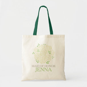 White green posy thank you Maid of honor wedding Tote Bag