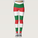 White Green Red Stripes Funky Holiday Christmas Leggings<br><div class="desc">White Green Red Stripes Funky Holiday Christmas Leggings</div>