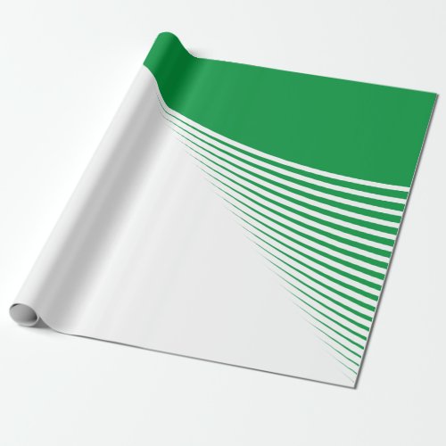 White Green Spikes Leaf Patterns Holiday Wrapping Paper