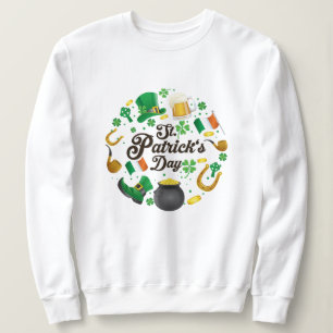 White Green St Patricks Day Lucky Charms Sweatshirt
