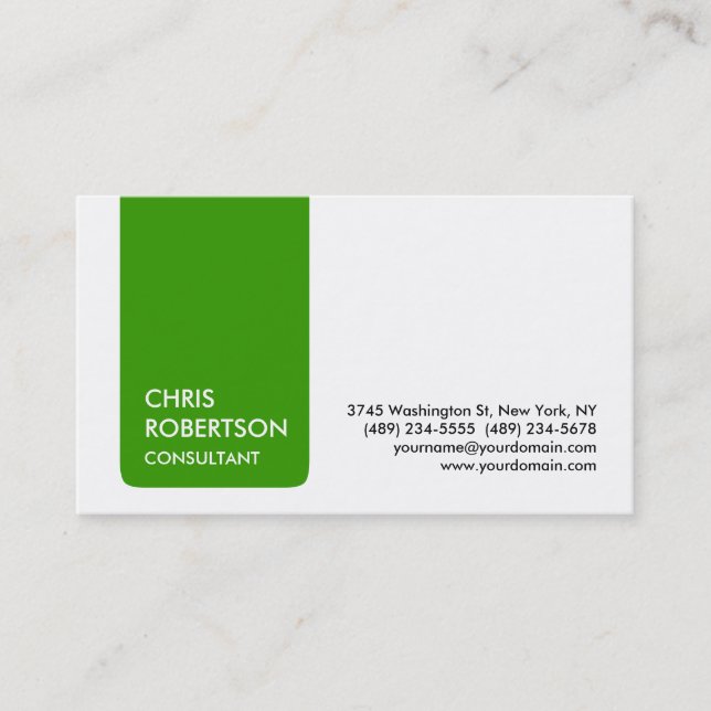 White Green Stripe Attractive Charm Business Card (Front)
