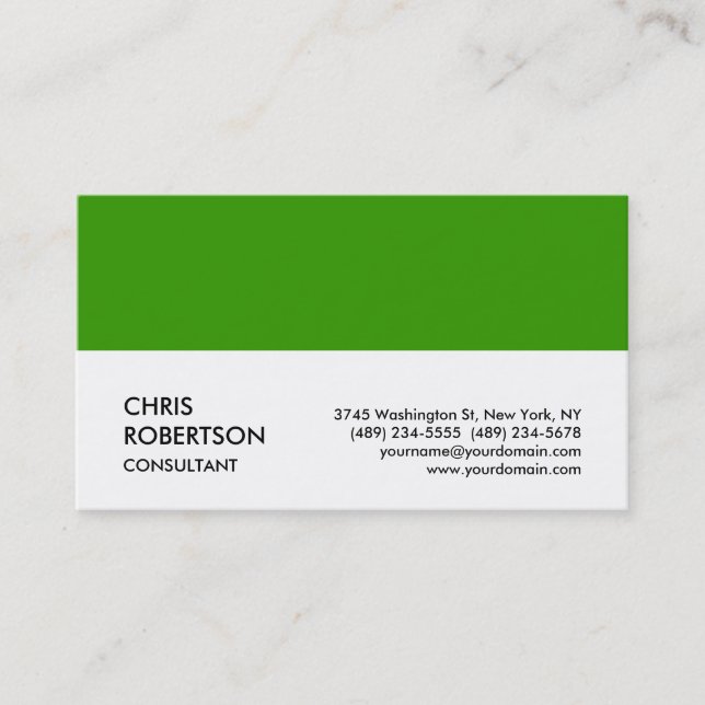 White Green Stripe Attractive Charm Business Card (Front)