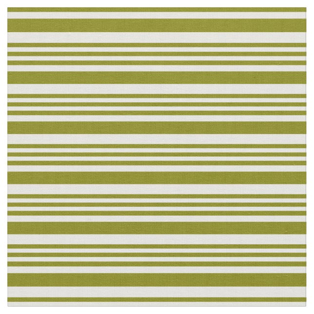 White & Green Striped Pattern Fabric (Close Up)