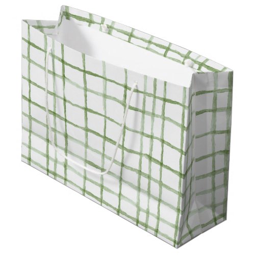 White Green Stripes Birthday Large Gift Bag