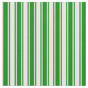 White & Green Stripes Pattern Fabric