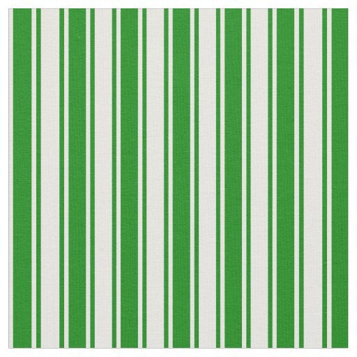 White & Green Stripes Pattern Fabric