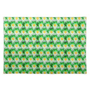 White, Green & Yellow Floral Placemat