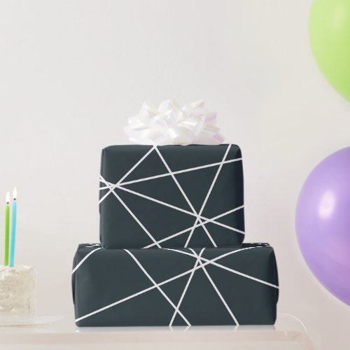 White grey abstract geometric Wrapping Paper