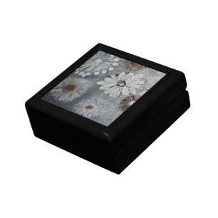  White, Grey and Browns Flower Keepsake Box