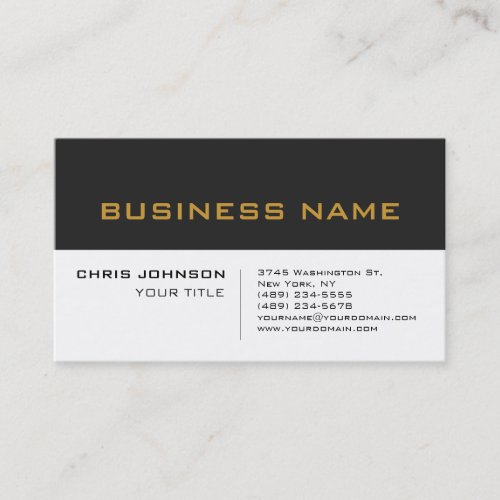 White Grey Contemporary Professional Business Card