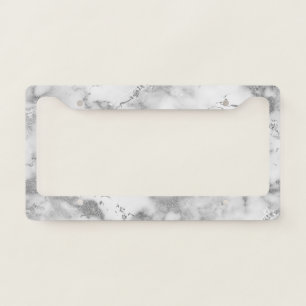 White & Grey Marble License Plate Frame, Vs 2 Frame