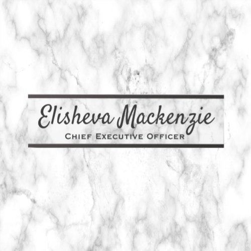 White Grey Marble Office Door Sign Name Plate