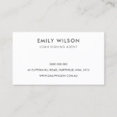 WHITE GREY MARBLE STONE TEXTURE FEATHE NIB NOTARY BUSINESS CARD (Back)