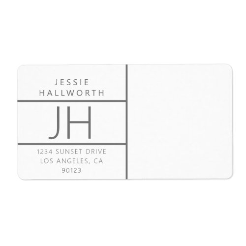White  Grey Modern Looking Return Address Label