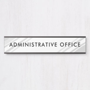 White Grey Modern Professional Plate Admin Office Door Sign
