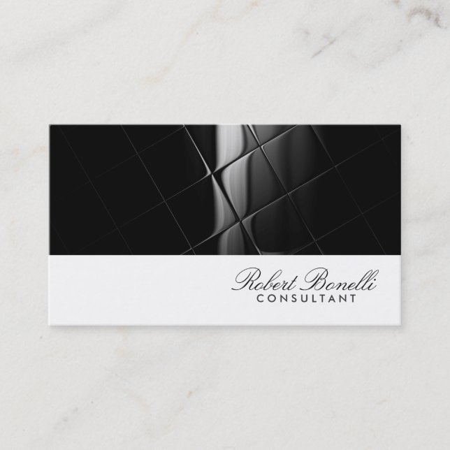 White Grey Plain Modern Consultant Business Card (Front)