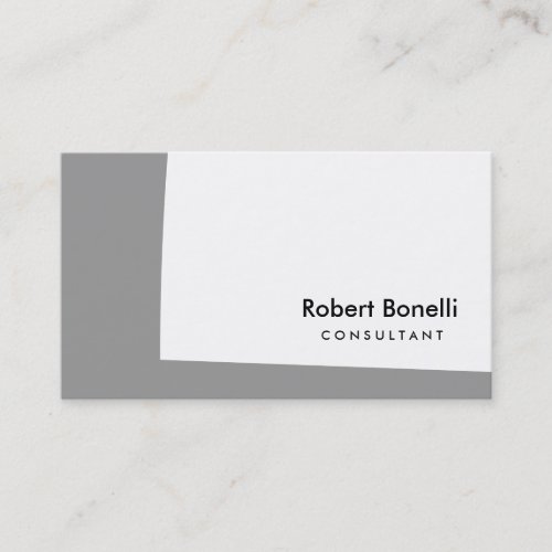 White Grey Plain Modern Consultant Business Card