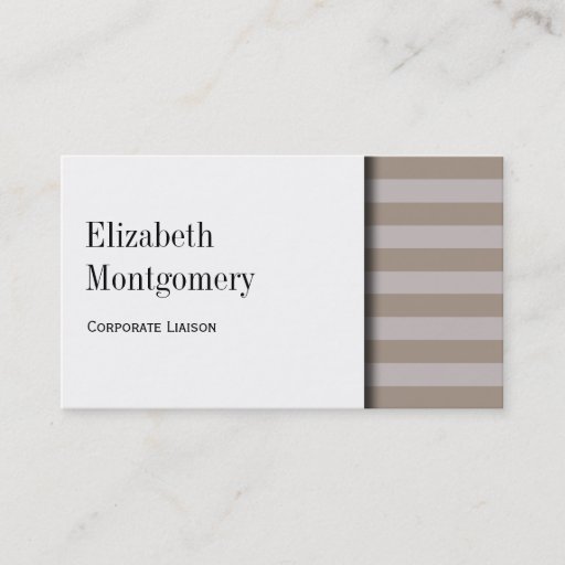 Customizable White & Grey Striped Professional Business Card