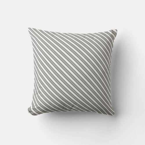 White  Grey Stripes wThin Black Lines Throw Pillow