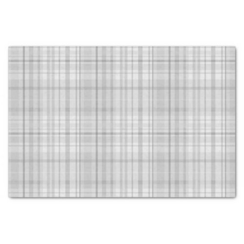 White  Grey Tartan Plaid Pattern Print Tissue Paper