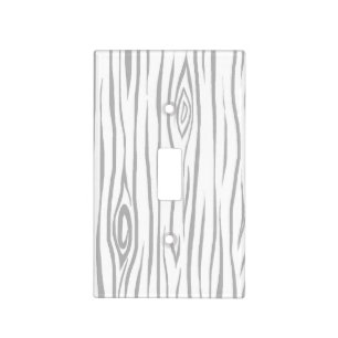 White/Grey Woodgrain Light Switch Cover