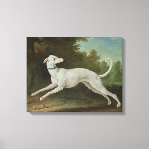 White Greyhound Dog by Jean_Baptiste Oudry Canvas Print