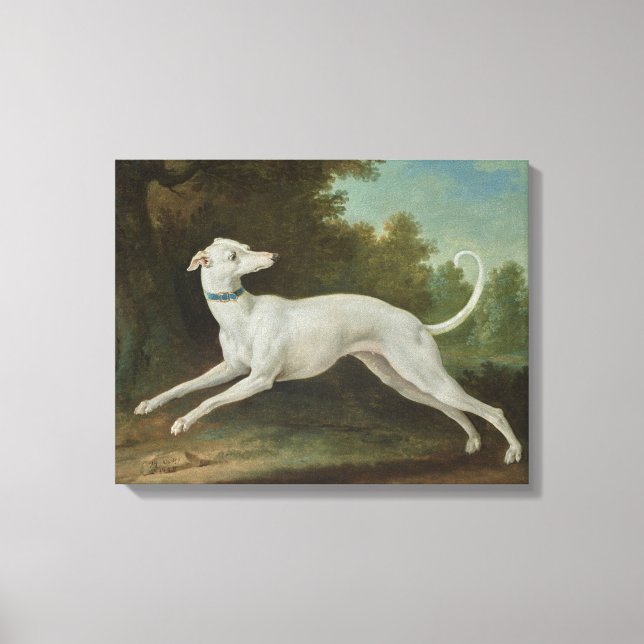 White Greyhound Dog (by Jean-Baptiste Oudry) Canvas Print (Front)