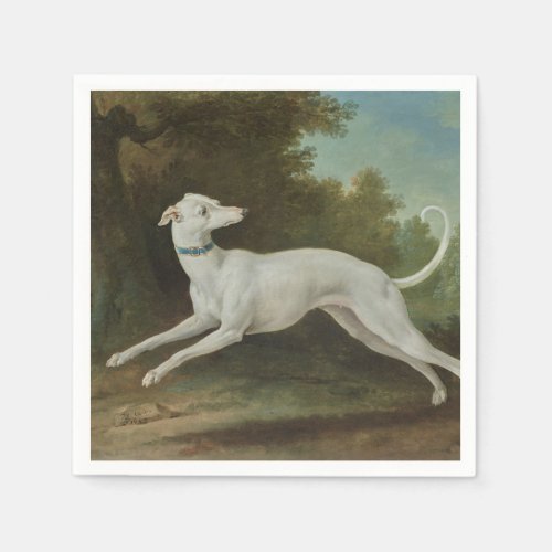 White Greyhound Dog by Jean_Baptiste Oudry Napkins