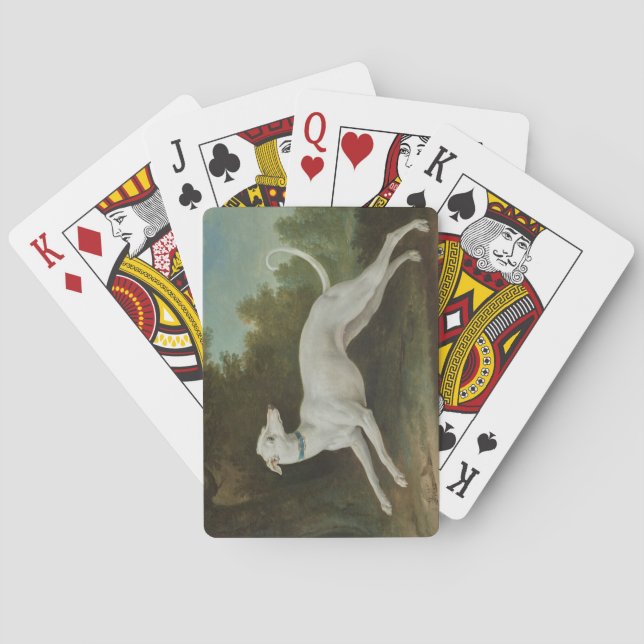 White Greyhound Dog (by Jean-Baptiste Oudry) Poker Cards (Back)
