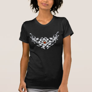 WHITE GRIFFINS AND FLOWERS WITH RED RUBY GEM T-Shirt