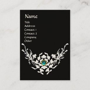 WHITE GRIFFINS AQUAMARINE MONOGRAM black white Business Card