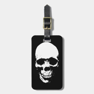 White Grim Reaper Skull Luggage Tag