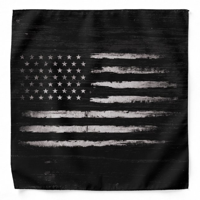 White Grunge American flag Bandana (Front)