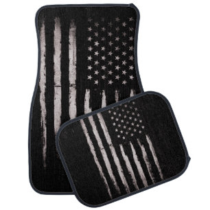 White Grunge American flag Car Floor Mat