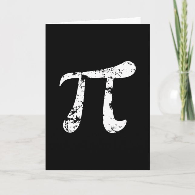 White Grunge Pi Symbol Card (Front)