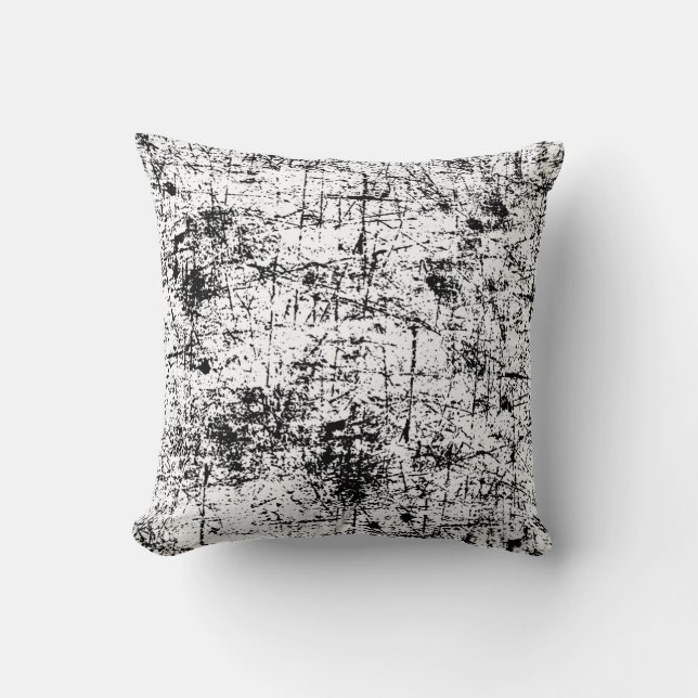 White Grunge Throw Pillow (Front)
